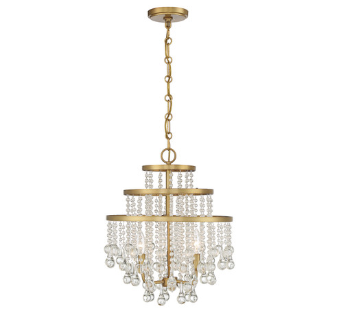 Luna Three Light Mini Chandelier in Warm Brass (51|118653322)