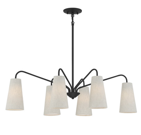 Edgewood Six Light Linear Chandelier in Matte Black (51|11785689)