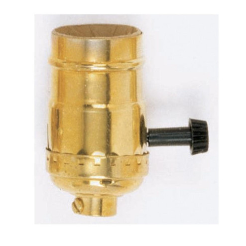 On-Off Turn Knob Socket in Polished Brass (230|90868)