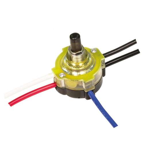 3-Way Lighted Push Switch in Brass Plated (230|801357)
