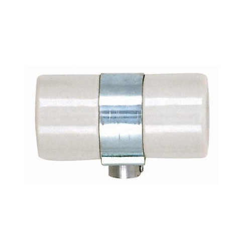 Twin Porcelain Socket With Flange Bushing Cap in Glazed White (230|801226)