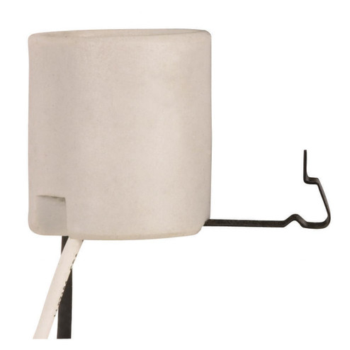 Keyless Porcelain Socket With Snap-In Clip in White (230|801220)