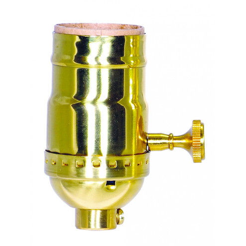On-Off Turn Knob Socket W/Removable Knob in Polished Brass (230|801179)