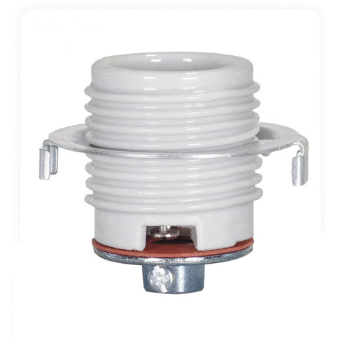 Keyless Threaded Porcelain Socket With Cap And Ring in Glazed (230|801075)