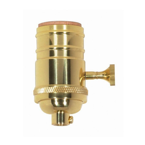 On-Off Turn Knob Socket in Polished Brass (230|801058)