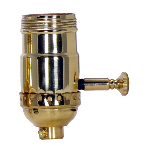 Full Range Turn Knob Dimmer Socket in Polished Brass (230|801044)