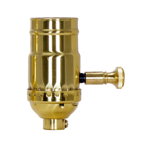 Full Range Turn Knob Dimmer Socket in Polished Brass (230|801042)
