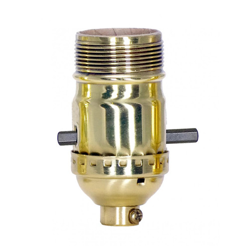 On-Off Push Thru Socket in Polished Brass (230|801032)
