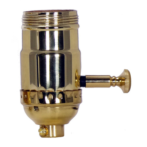 On-Off Turn Knob Socket With Removable Knob in Polished Brass (230|801030)
