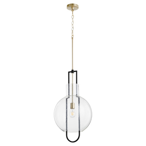 Textured Glass Pendants One Light Pendant in Textured Black|Aged Brass (19|89146980)
