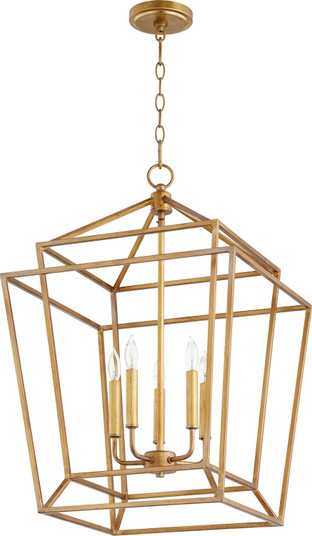 Monument Five Light Entry Pendant in Gold Leaf (19|8807574)