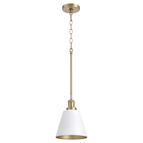 877 Cone Pendants One Light Pendant in Studio White|Aged Brass (19|8770880)
