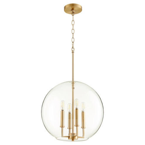 873 Globe Pendants Four Light Pendant in Aged Brass (19|873480)