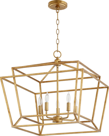 Monument Five Light Chandelier in Gold Leaf (19|8407574)