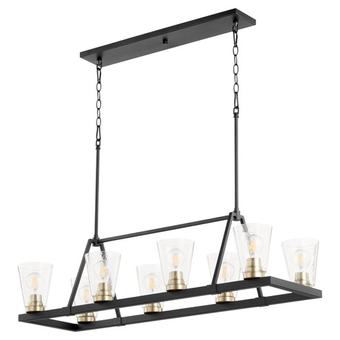 Paxton Eight Light Chandelier in Textured Black w/ Aged Brass (19|8386980)