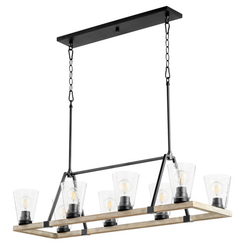 Paxton Eight Light Chandelier in Textured Black w/ Weathered Oak Finish (19|8386941)