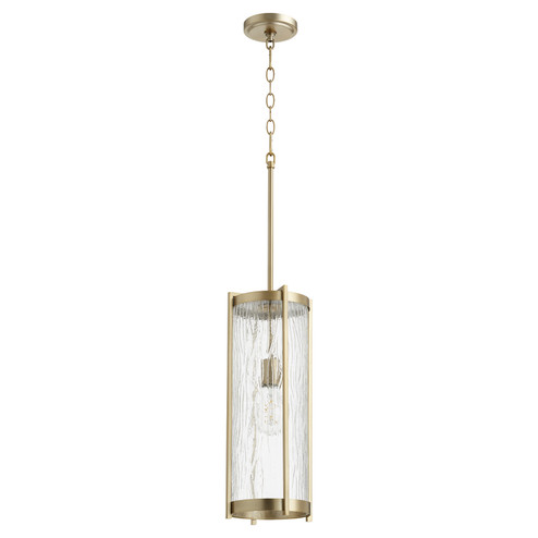 Chisseled Pendants One Light Pendant in Aged Brass w/ Clear Chisseled Glass (19|81080)