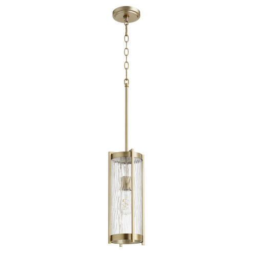 Chisseled Pendants One Light Pendant in Aged Brass w/ Clear Chisseled Glass (19|80980)