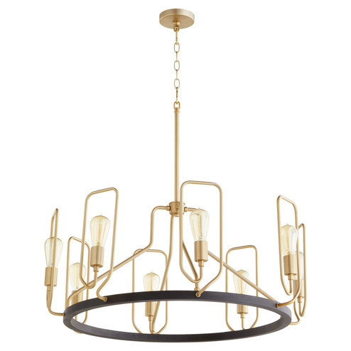 Howe Eight Light Chandelier in Textured Black|Aged Brass (19|6586980)