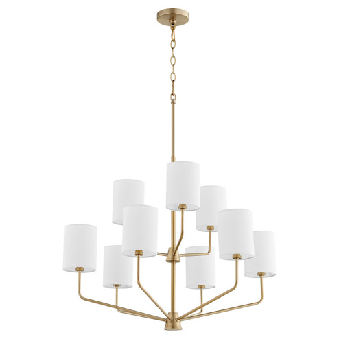 Harmony Nine Light Chandelier in Aged Brass (19|657980)