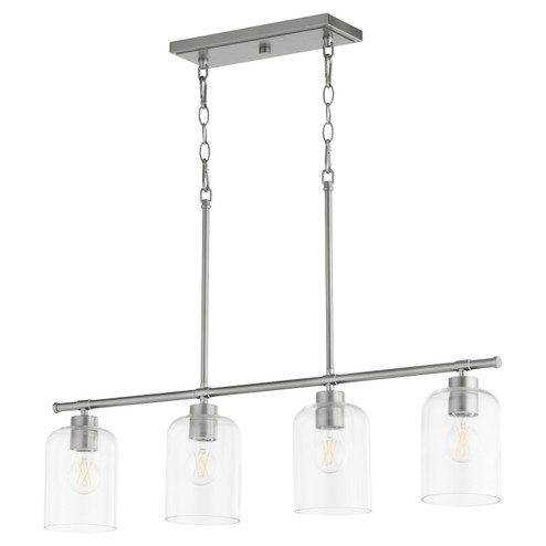 Tribute Four Light Linear Chandelier in Satin Nickel (19|6574465)