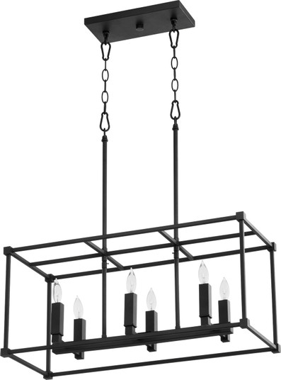 Olympus Six Light Linear Pendant in Textured Black (19|656669)