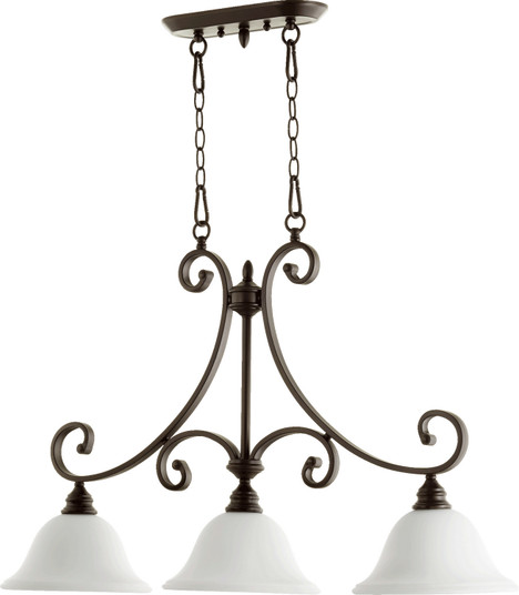 Bryant Three Light Island Pendant in Oiled Bronze|Satin Opal (19|65543186)