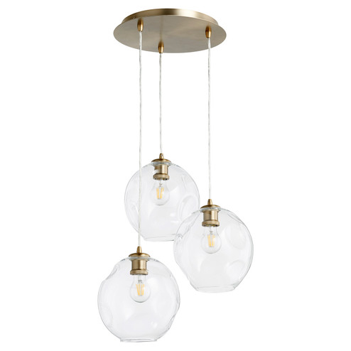 Numen Three Light Pendant in Aged Brass (19|6380)
