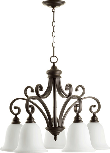 Bryant Five Light Chandelier in Oiled Bronze|Satin Opal (19|63545186)