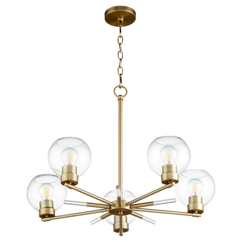 Volán Five Light Chandelier in Aged Brass (19|6317580)