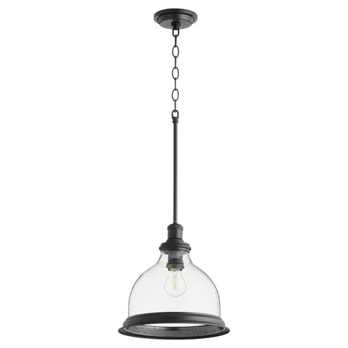 Ring Lighting Series One Light Pendant in Textured Black|Clear Seeded (19|61931269)