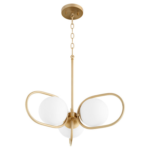 Belmont Three Light Chandelier in Aged Brass (19|6137380)
