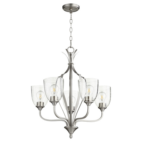 Jardin Five Light Chandelier in Satin Nickel|Clear Seeded (19|61275265)