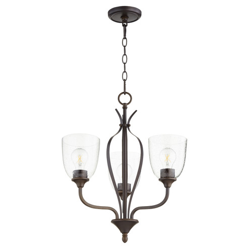 Jardin Three Light Chandelier in Oiled Bronze w/ Clear/Seeded (19|61273286)