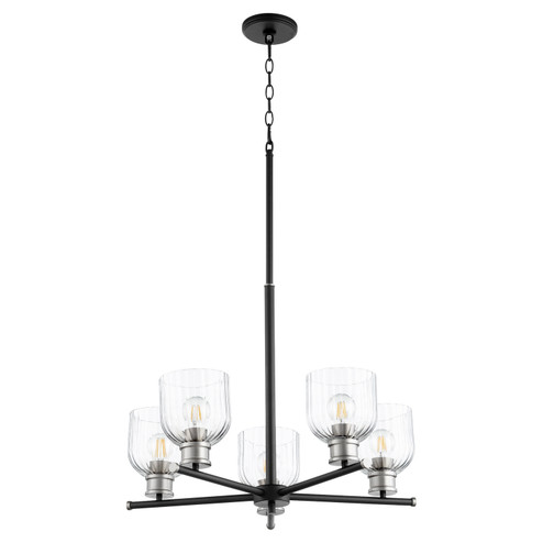 Monarch Five Light Chandelier in Textured Black|Satin Nickel (19|61056965)