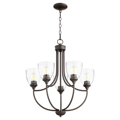 Enclave Five Light Chandelier in Oiled Bronze|Clear Seeded (19|60595286)