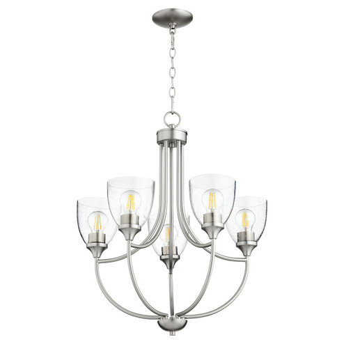 Enclave Five Light Chandelier in Satin Nickel|Clear Seeded (19|60595265)