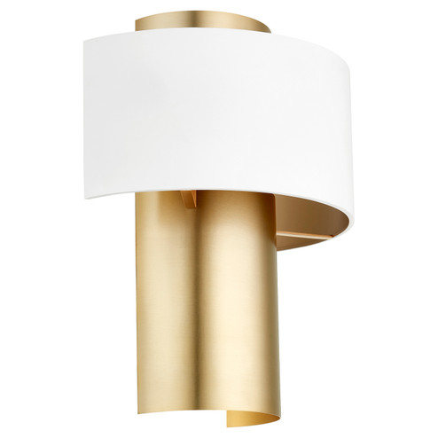 5611 Half Drum Sconce One Light Wall Sconce in Studio White|Aged Brass (19|56110880)