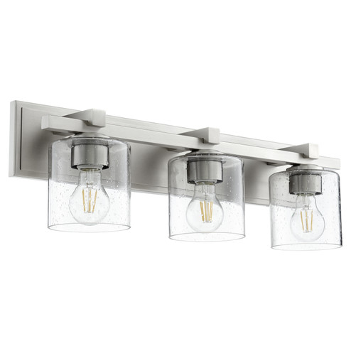 Kaplan Three Light Vanity in Satin Nickel|Clear Seeded (19|53693265)