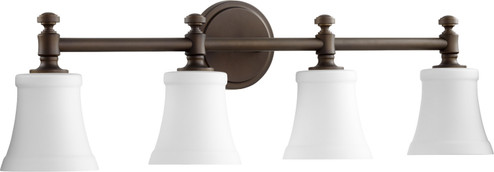 Rossington Four Light Vanity in Oiled Bronze|Satin Opal (19|51224186)