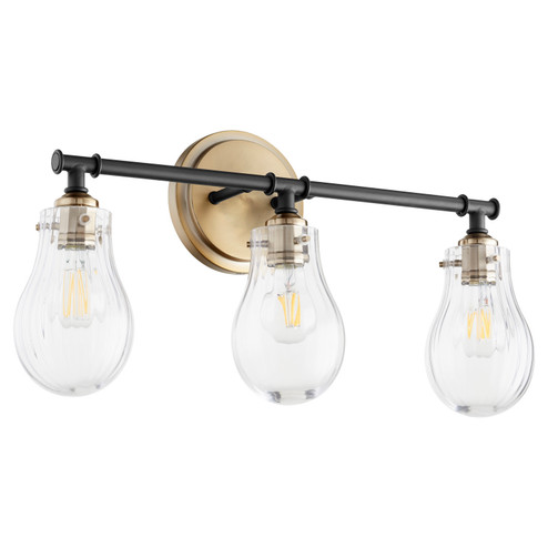 511 Lighting Series Three Light Vanity in Textured Black w/ Aged Brass (19|511369)