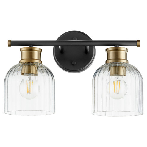 Monarch Two Light Vanity in Textured Black|Aged Brass (19|51026980)