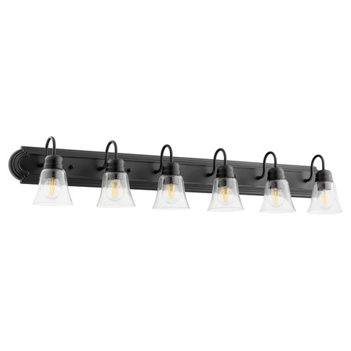 Campbell Six Light Vanity in Textured Black|Clear Seeded (19|50946269)