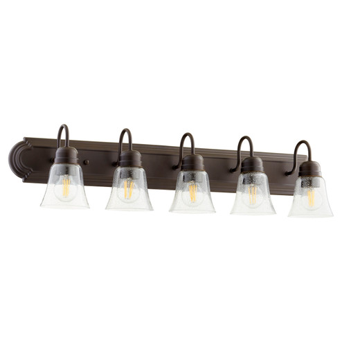 Campbell Five Light Vanity in Oiled Bronze|Clear Seeded (19|50945286)