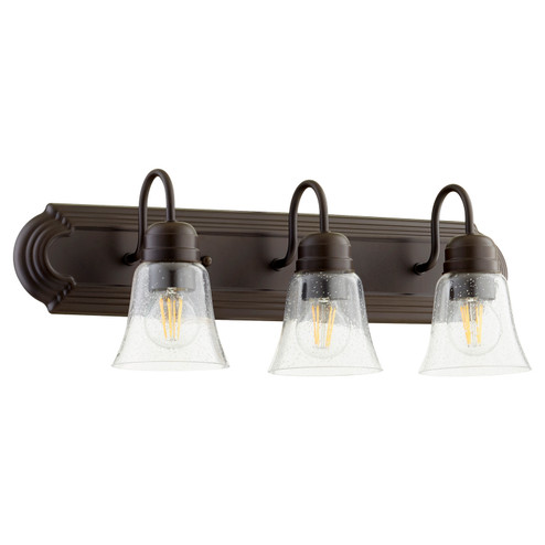 Campbell Three Light Vanity in Oiled Bronze|Clear Seeded (19|50943286)