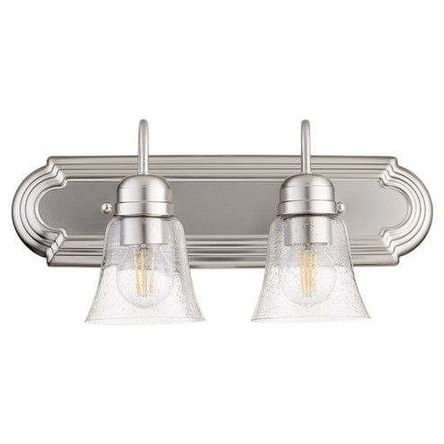 Campbell Two Light Vanity in Satin Nickel|Clear Seeded (19|50942265)