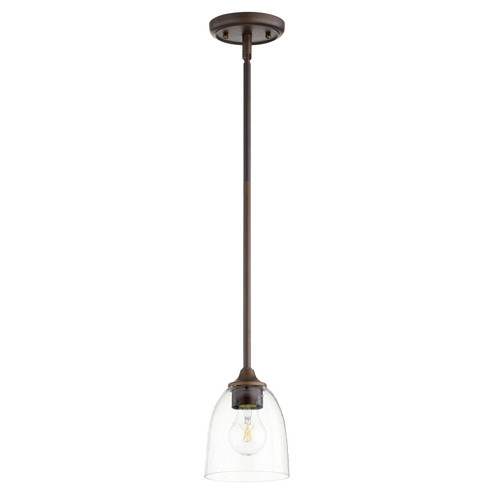 Jardin One Light Pendant in Oiled Bronze|Clear Seeded (19|3127286)