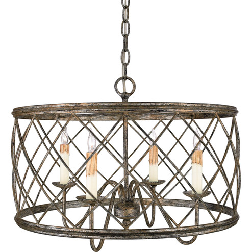 Dury Four Light Pendant in Century Silver Leaf (10|RDY2821CS)