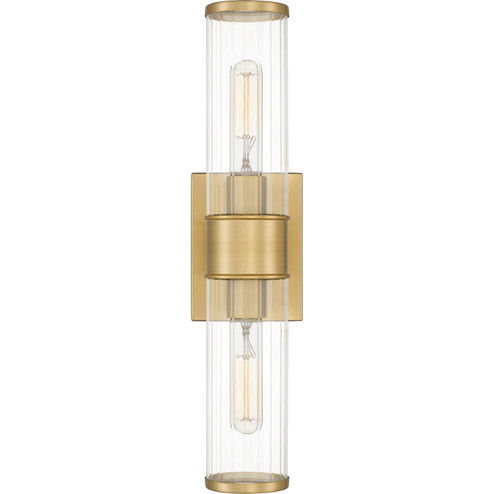 Quoizel Wood Two Light Wall Sconce in Aged Brass (10|QW16128AB)