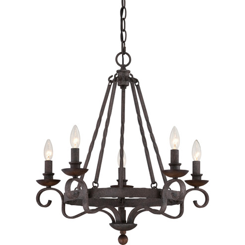 Noble Five Light Chandelier in Rustic Black (10|NBE5005RK)